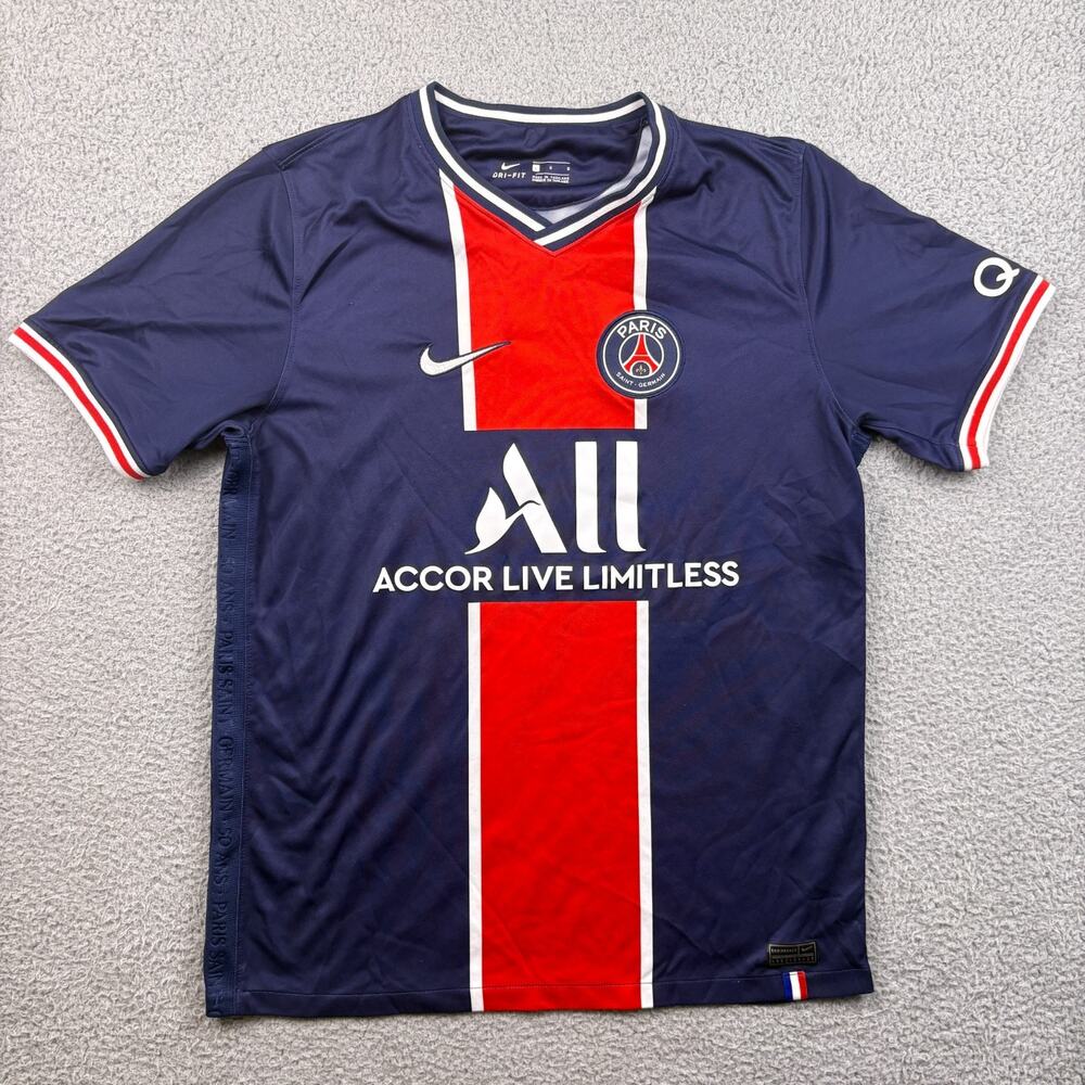 Paris Saint-Germain Soccer Jersey Mens Large Nike Blue Home PSG 2020/21 Dri-Fit